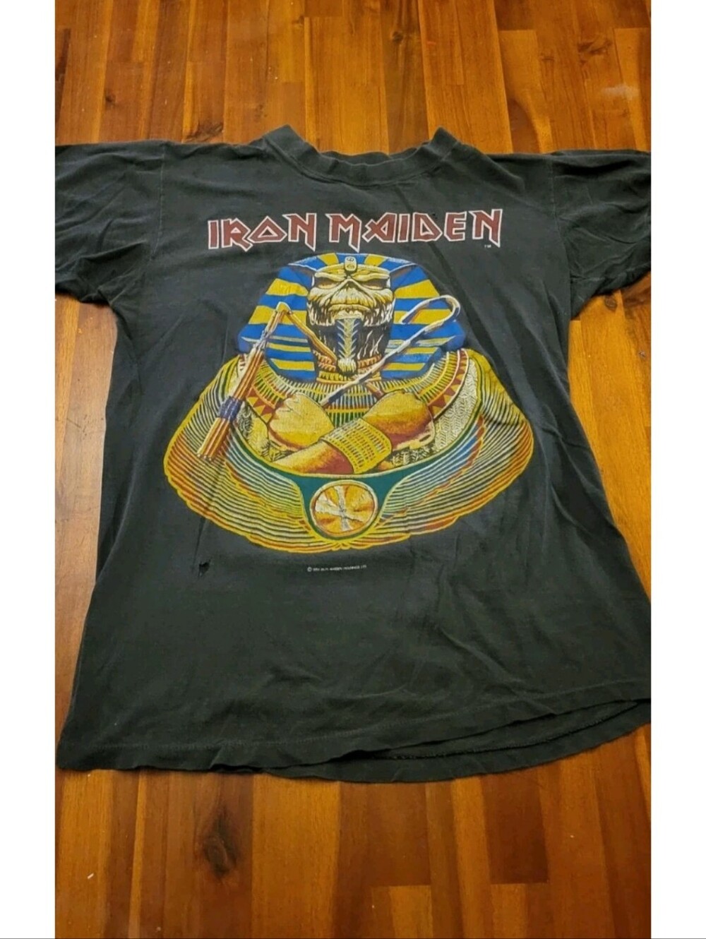 Iron Maiden 1984 Powerslave Youth Single Stitch Tshirt Well Worn Original